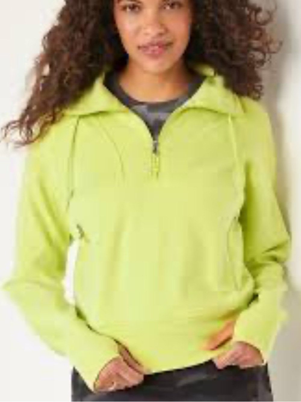 Old Navy Active Dynamic Fleece Lime Green Half-Zip Funnel-Neck Sweatshirt
